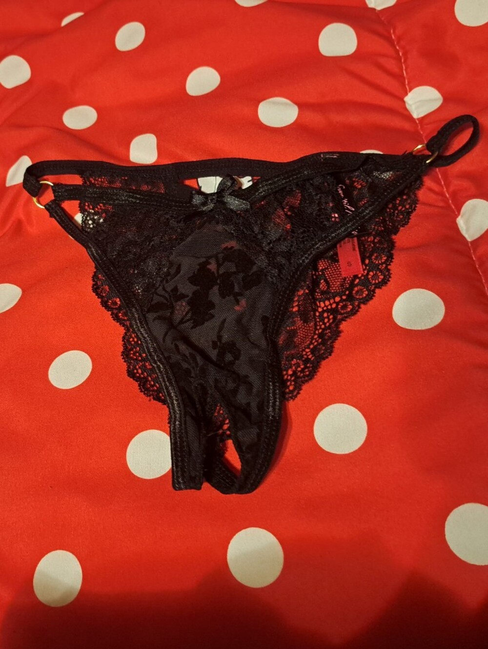 Sheer Lace Strappy Thong
